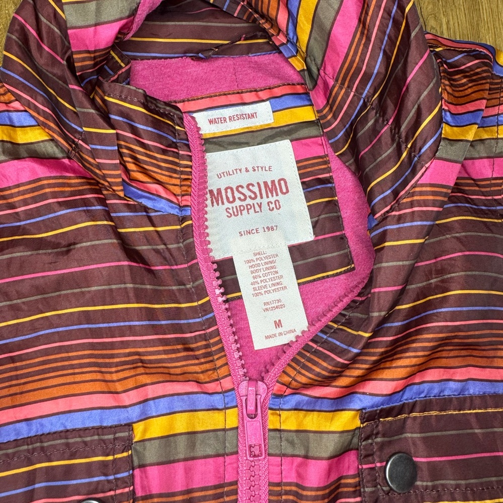 Mossimo Supply Co. Multicolor Striped Trench CoatRain coat